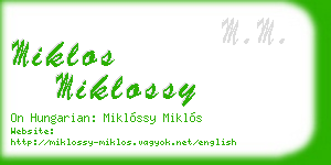 miklos miklossy business card