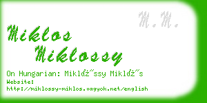 miklos miklossy business card